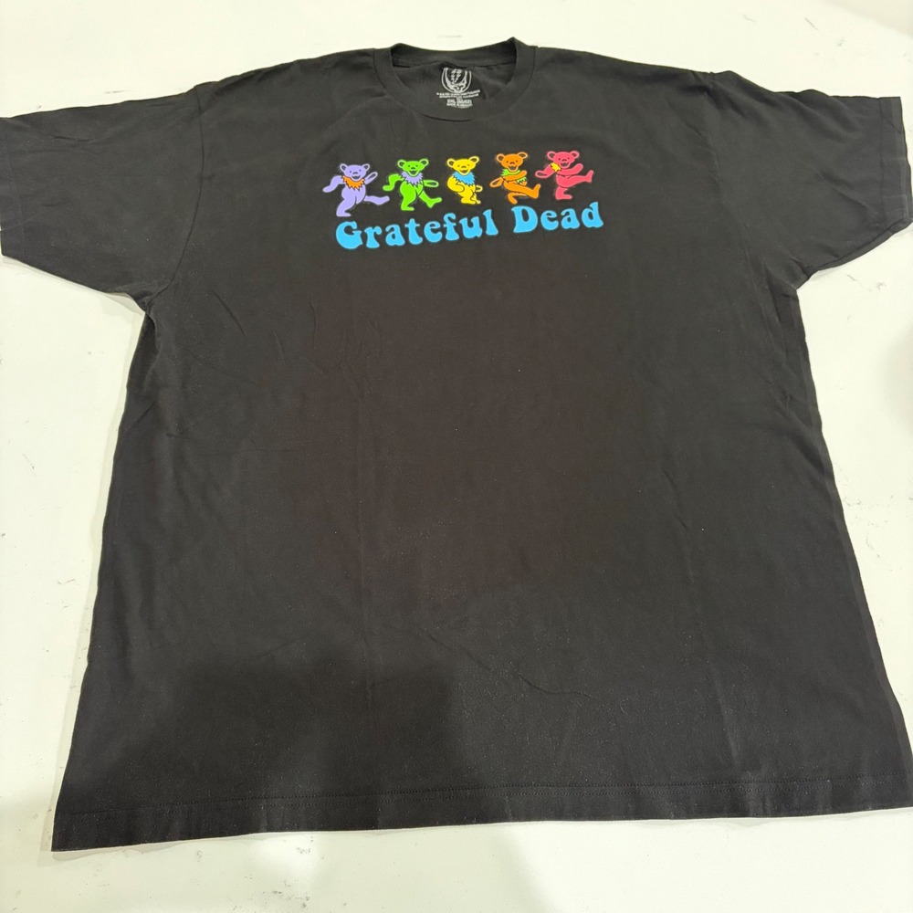 Grateful Dead Dancing Bears Graphic T-Shirt Mens 2XL Black 2021 Licensed Tee